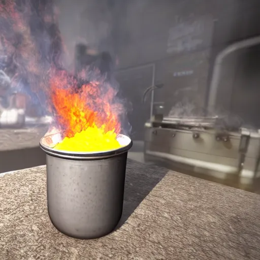 Prompt: a jar of mayonnaise on fire, unreal engine