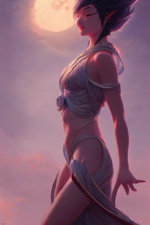 Prompt: goddess of the japan twilight, highly detailed, digital painting, artstation, concept art, smooth, sharp focus, illustration, unreal engine 5, 8 k, art by artgerm and greg rutkowski and edgar maxence