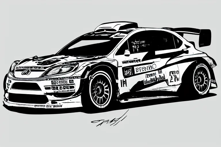 Image similar to a rally car in the style of rafael albuquerque