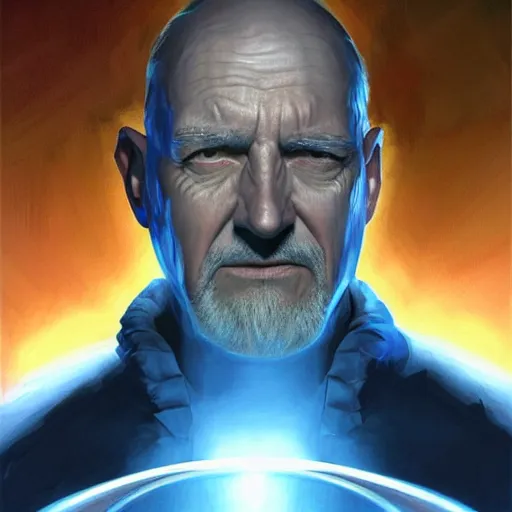 Image similar to marvel comic book style portrait painting of an old short thin man with a thin mean face, wearing a futuristic lab coat, standing in front of a computer simulation, sci - fi, intricate, elegant, highly detailed, digital painting, artstation, concept art, matte, sharp focus, illustration, art by artgerm and greg rutkowski and jim burns and alan lee