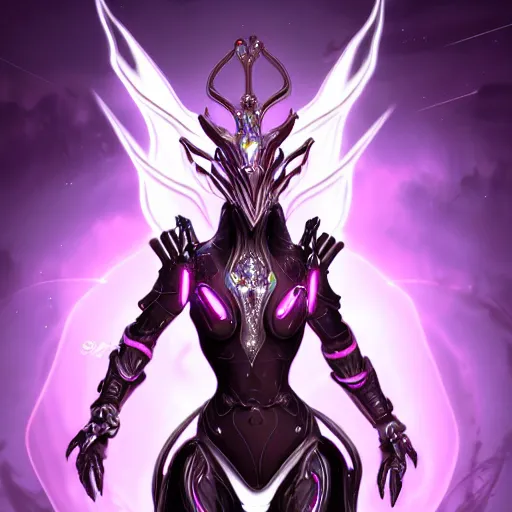 Image similar to highly detailed exquisite fanart, of a beautiful female warframe, but as an anthropomorphic robot female dragon, glowing eyes, off-white plated armor, bright Fuchsia skin, sharp claws, royal elegant pose, full body and head shot, epic cinematic shot, realistic, professional digital art, high end digital art, sci fi, DeviantArt, artstation, Furaffinity, 8k HD render, epic lighting, depth of field