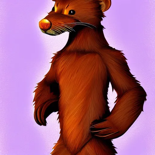 Prompt: stylized digital art expressive furry art painting by blotch and rukis of an anthro otter full body