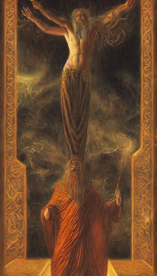 Image similar to the magician, tarot, by agostino arrivabene