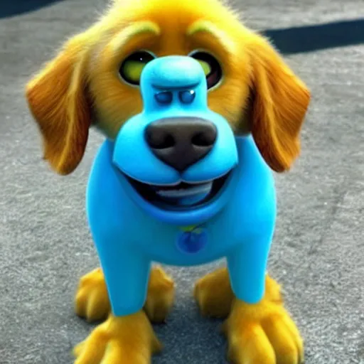 Image similar to Golden retriever dog from Pixar Monsters Inc movie