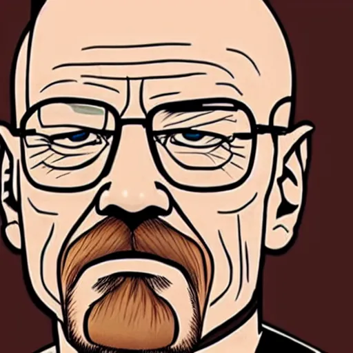 Image similar to walter white drawn by charles burns