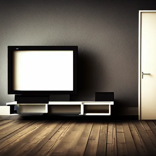 Prompt: TV in a dark room, photorealistic