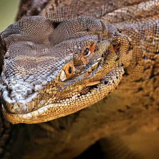 Prompt: komodo dragon with a mane, national geographic, 4 k