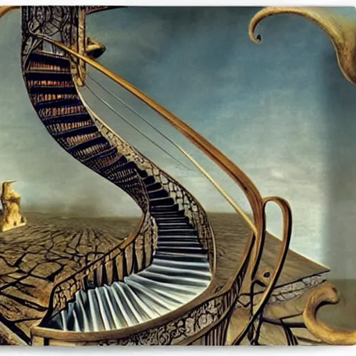 Prompt: infinite staircase by dali