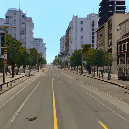 Prompt: Buenos Aires streets in the style of GTA V