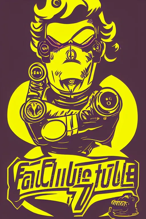 Image similar to fallout 7 6 retro futurist illustration art by butcher billy, sticker, colorful, illustration, highly detailed, simple, smooth and clean vector curves, no jagged lines, vector art, smooth andy warhol style