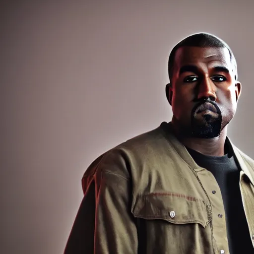 Image similar to first shot of kanye west in rambo remake gang activity, ( eos 5 ds r, iso 1 0 0, f / 8, 1 / 1 2 5, 8 4 mm, postprocessed, crisp face, facial features )