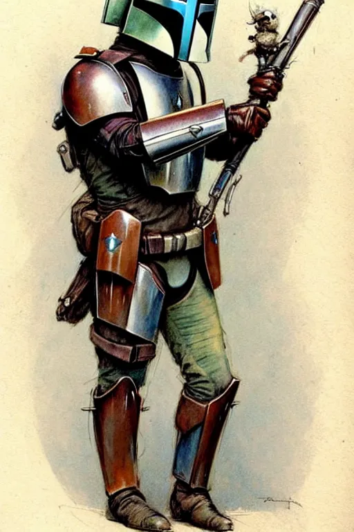 Prompt: (((((1950s mandolorian . muted colors.))))) by Jean-Baptiste Monge !!!!!!!!!!!!!!!!!!!!!!!!!!!