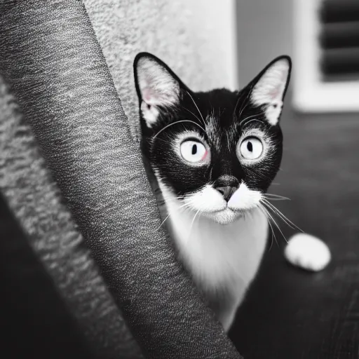 Prompt: close-up photograph of black and white cat inside sandwich, 4k footage