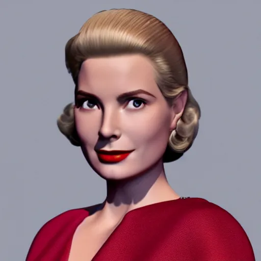 Image similar to 3 d render of grace kelly