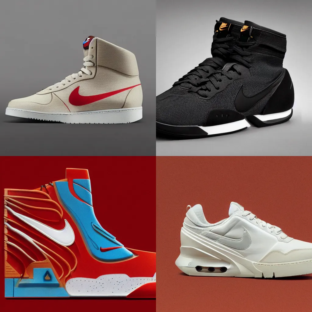 Prompt: Nike sneaker designed by Frank Lloyd Wright