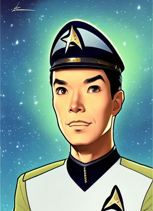 Prompt: cute star trek officer pol pot, natural lighting, path traced, highly detailed, high quality, digital painting, by don bluth and ross tran and studio ghibli and alphonse mucha, artgerm