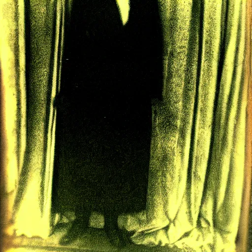 Image similar to creepy scary horror terror dream dark mezzotint slender man old photograph cursed