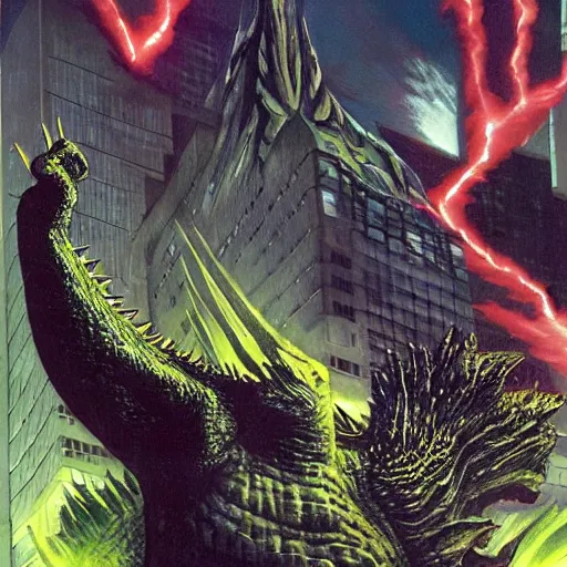 Prompt: godzilla by alex ross