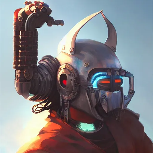 Image similar to cyberpunk viking helmet mask warrior goddess robot ninja fantasy, art gta 5 cover, official fanart behance hd artstation by jesper ejsing, by rhads, makoto shinkai and lois van baarle, ilya kuvshinov, ossdraws