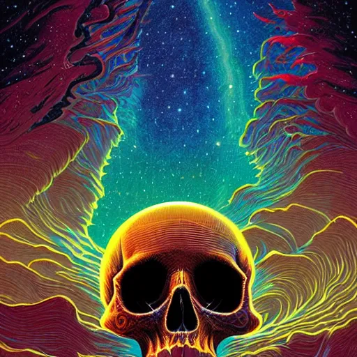 Image similar to ngc 3132 melting mysterious skull landscape by Casey Weldon, dan mumford 8k ultra high definition, upscaled, perfect composition , golden ratio, edge of the world, image credit nasa nat geo