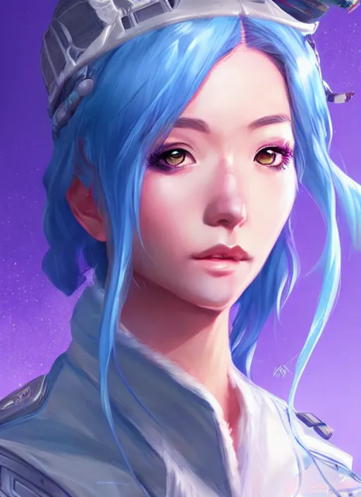 Image similar to Ice Queen in apex legends as an anime character digital illustration portrait design by Ross Tran, artgerm detailed, soft lighting