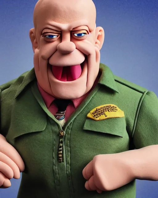 Image similar to hank schrader as a muppet. highly detailed felt. hyper real photo. 4 k.