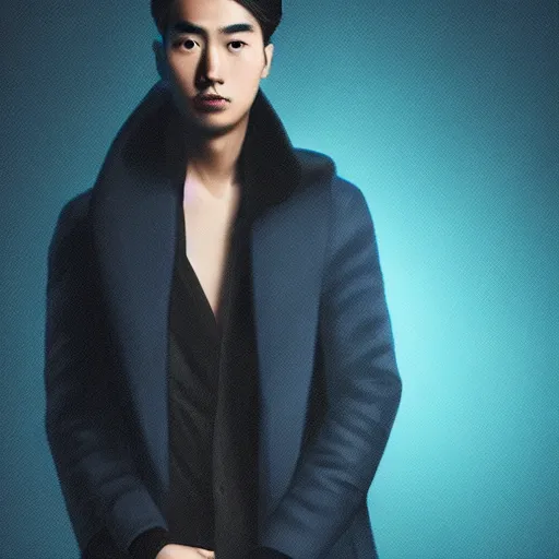 Premium Photo  Asian boy dressed in dark blue with a light blue