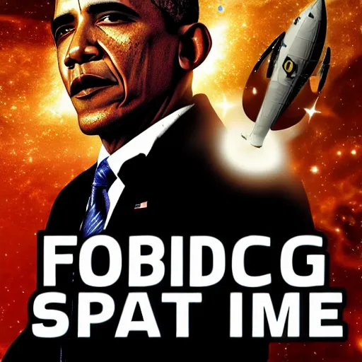 Prompt: obama fighting god in space