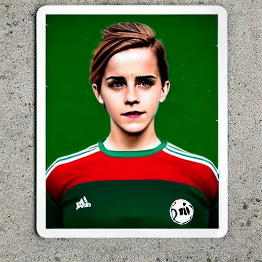 Prompt: emma watson as lokomotiv football player, hyper realistic, highly detailed