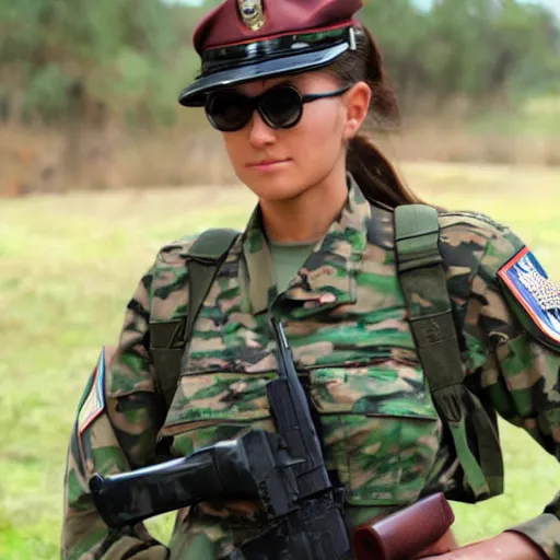 Prompt: super female military cop