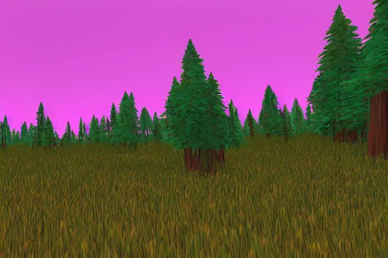 Image similar to A boreal forest, rendered in the candy engine