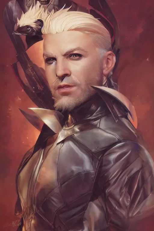 Prompt: portrait of the edge skunk commander wearing heath coronet by artgerm and Craig Mullins, James Jean, Andrey Ryabovichev, Mark Simonetti and Peter Morbacher 16k