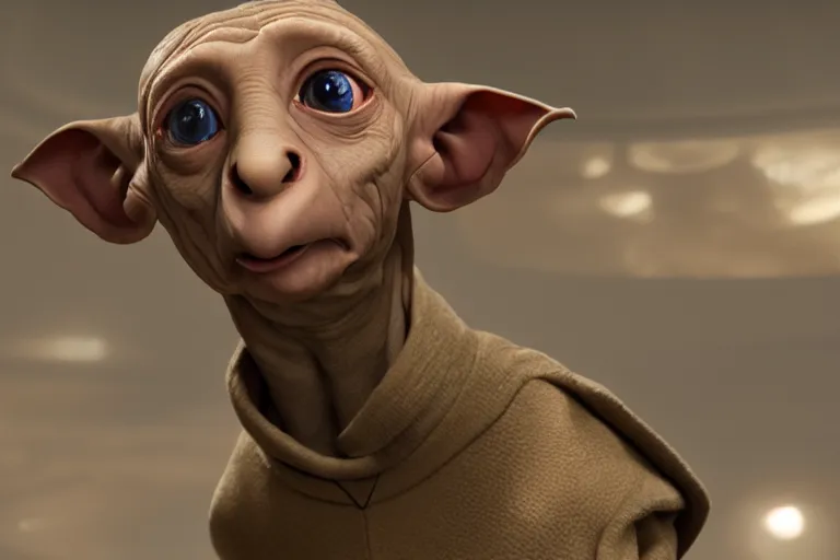 Prompt: dobby as the captain of starship enterprise, star trek, highly detailed, award winning, deviant art, art station, octane, 4 k