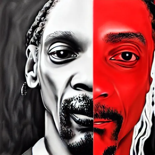 Prompt: Snoop Dogg smiled sweetly red eyes, nothing superfluous, photorealism n-10