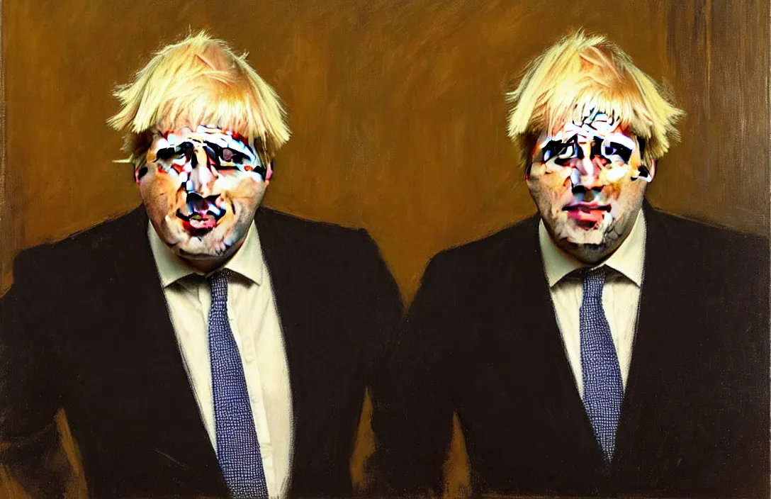 Image similar to portrait of boris johnson!!!!!!!!!!!!!!!!!!!!!!!!!!!, detailed face, detailed painting, detailed no. 1 0 downing street, epic lighting, by ilya repin and phil hale