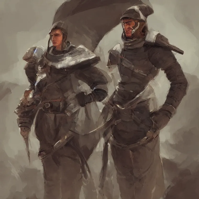 Image similar to medieval pilot, concept art, digital painting, masterpiece.