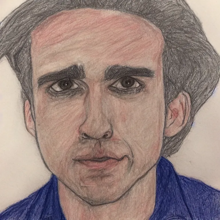 Image similar to jordan peterson drawn by a my little pony fan, crayon on paper