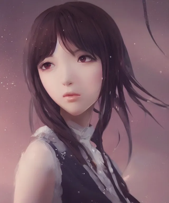 Prompt: Portrait of a beautiful young elegant girl, Japanese anime style, gorgeous atmosphere, full of details, matte painting, concept art, smooth, by Shinkai Makoto and Ina Wong and wlop ，trending on cgsociety and artstation，8kHDR，light effect，