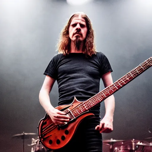 Image similar to mikael akerfeldt of opeth, wearing samurai armor