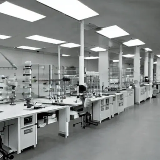 Prompt: photo of a modern laboratory which got detroyed by aliens