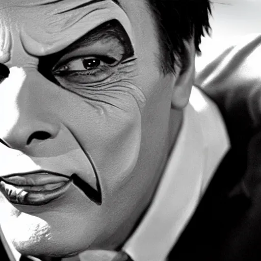 Image similar to ' adam west'as'the joker ', cinematic scene, award winning