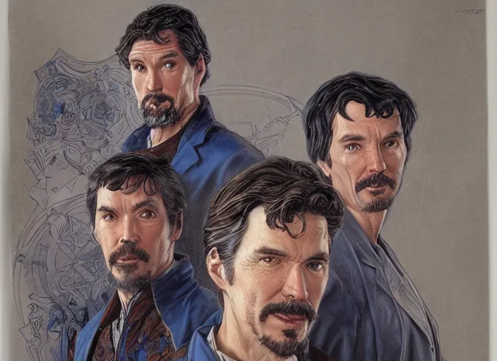 Image similar to a highly detailed medical portrait of stephen strange, james gurney, james jean