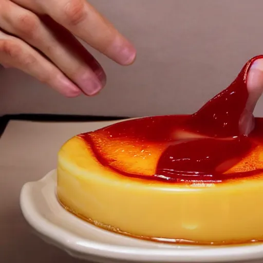 Image similar to God's disembodied hand is carrying flan behind all of us. Metaphorically. Or literally, whatever. :: Photo :: detailed :: 4k