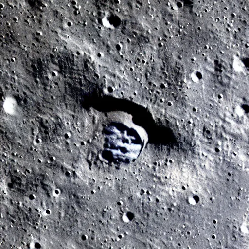 Prompt: photo from space of a giant face coming out of moon, detailed, NASA