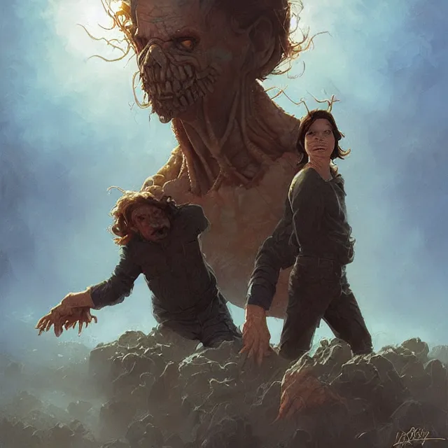 Prompt: mcready and childs the thing movie john carpenter by stanley artgerm lau, wlop, rossdraws, frank frazetta, andrei riabovitchev, marc simonetti