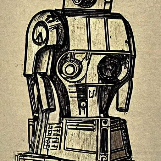 Image similar to sketch of c - 3 p 0 by leonardo da vinci