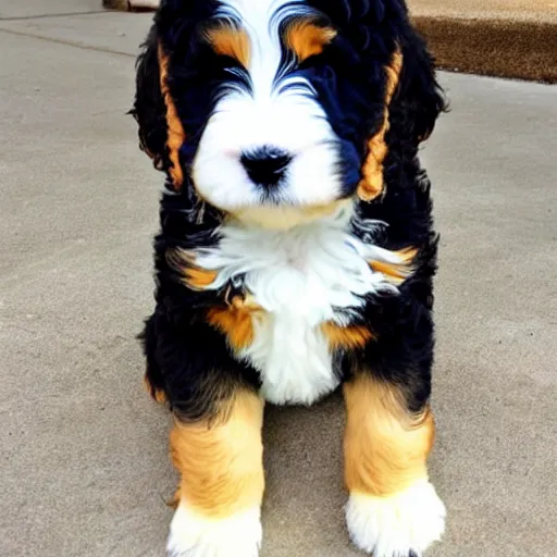 Prompt: bernedoodle puppy