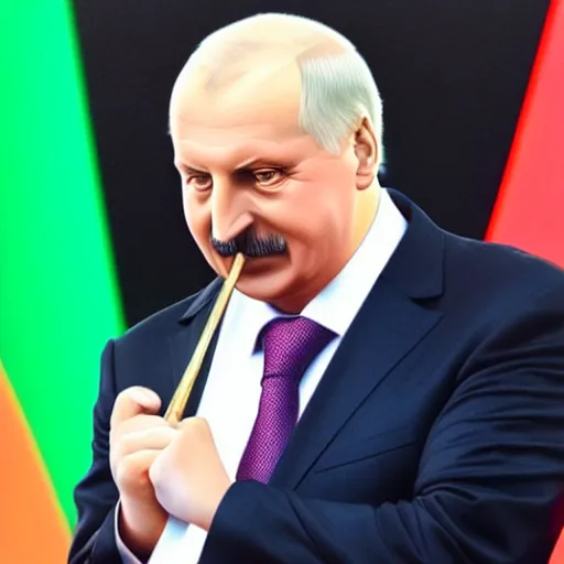 Prompt: president of belorussia, alexander lukashenko in anime with golden long wand in his hands in anime style, sailor moon, anime, perfect faces, fine details
