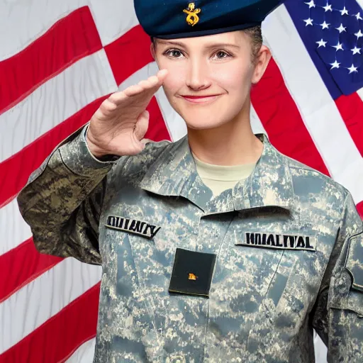 Prompt: military salute with thumb folded