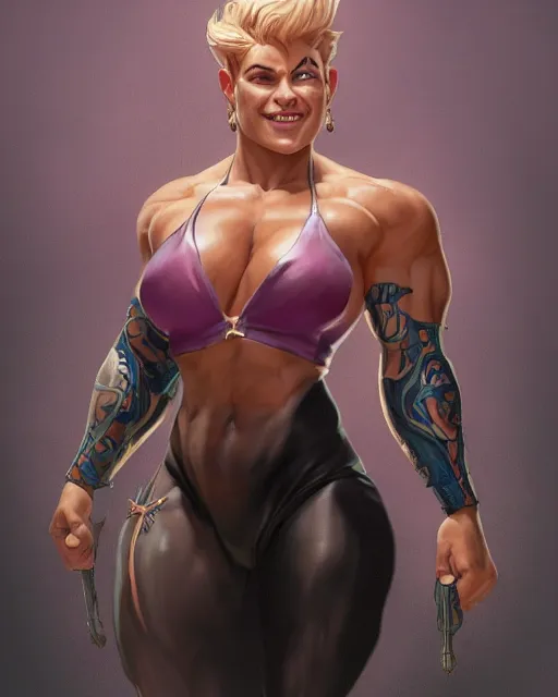 Prompt: full figure ultra realistic illustration, selina gomez as thick female bodybuilder witch zarya from overwatch smiling with closed eyes, intricate, elegant, highly detailed, digital painting, artstation, concept art, smooth, sharp focus, illustration, art by artgerm and greg rutkowski and alphonse mucha